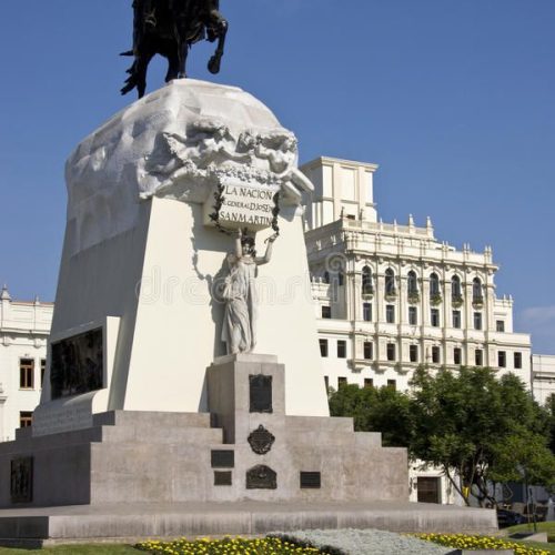 Lima - Plaza De San Martin - Peru Stock Photo - Image of travel, peru_ 21161214